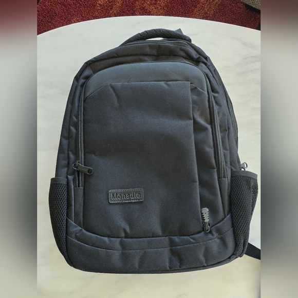Monsdle Black Travel Laptop Backpack with USB Charging Port - 16" tall New - Picture 2 of 13